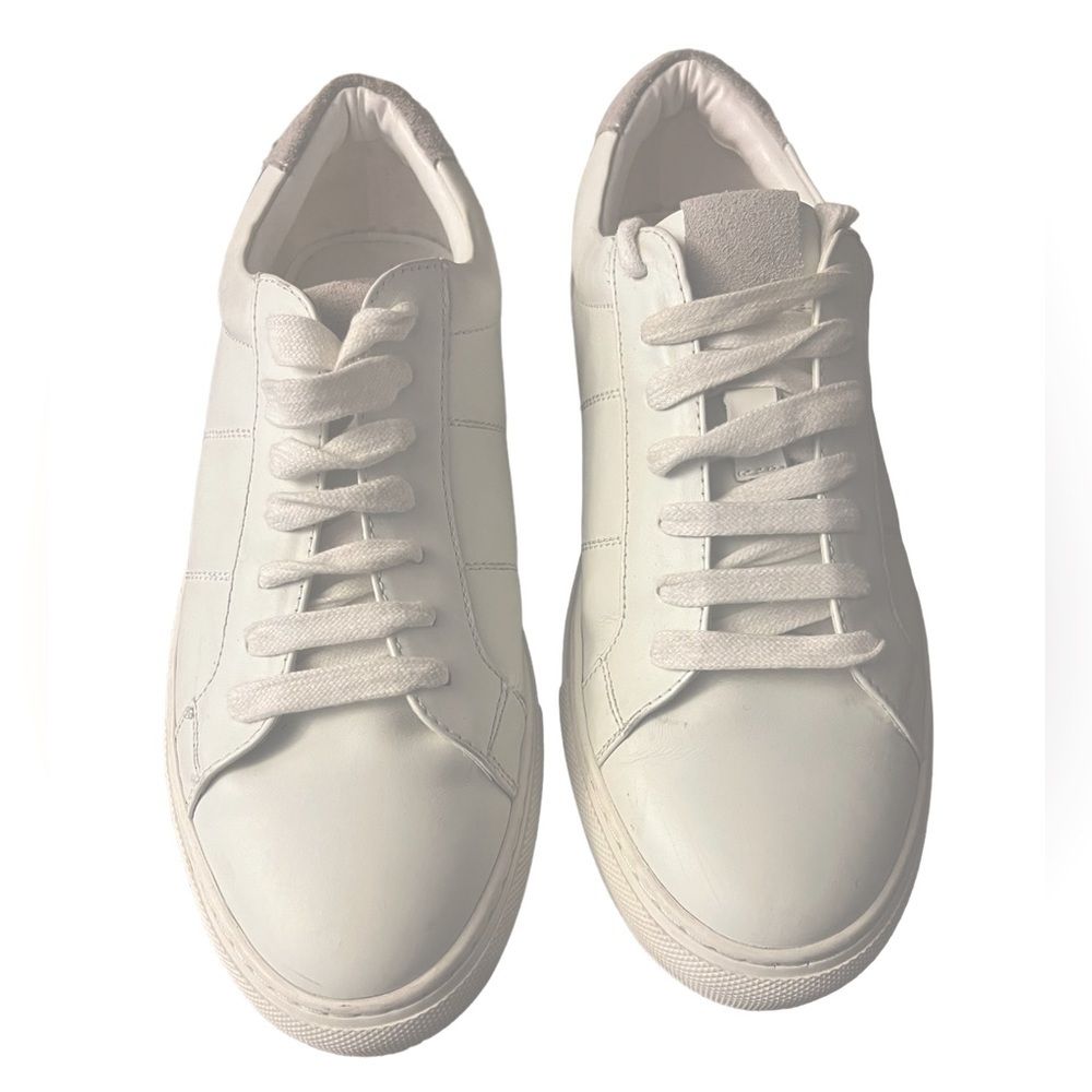 Nordstrom Classic Casual Luxe Leather w/ Suede Accent White Sneakers Men's 8.5M
